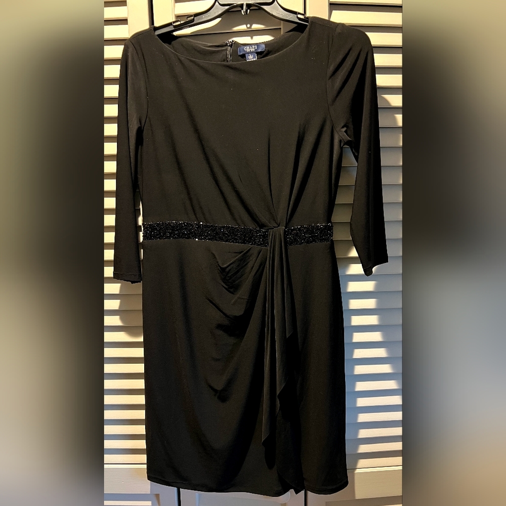 👗 EUC Chaps Dress Womens Evening Little Black Dress L 👗